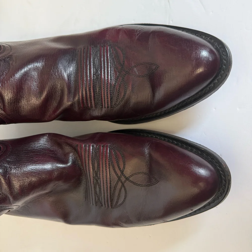 Dan Post DP 2112R Men’s 15D Black Cherry Burgundy Leather Cowboy Boots
